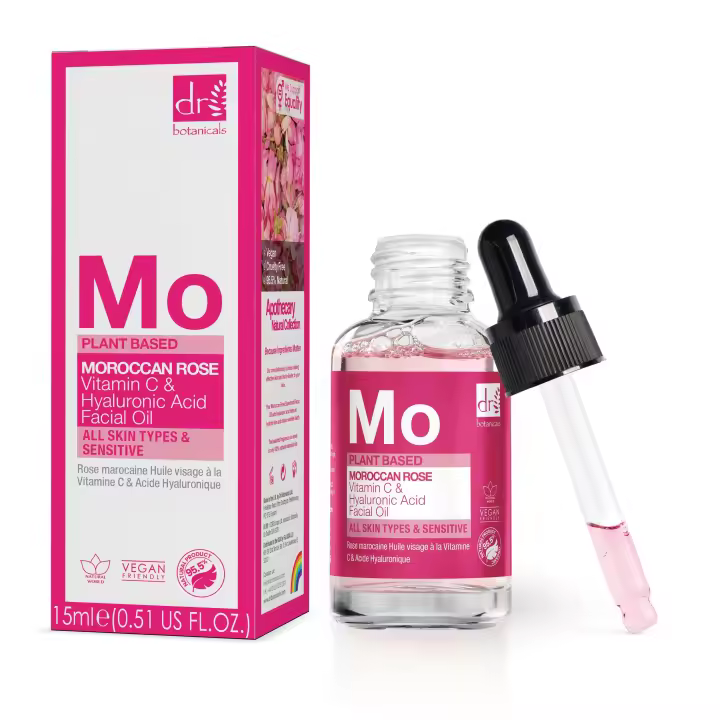 Dr Botanicals Aceite Facial de Rosa de Marruecos con Ácido Hialurónico y Vitamina C - 1