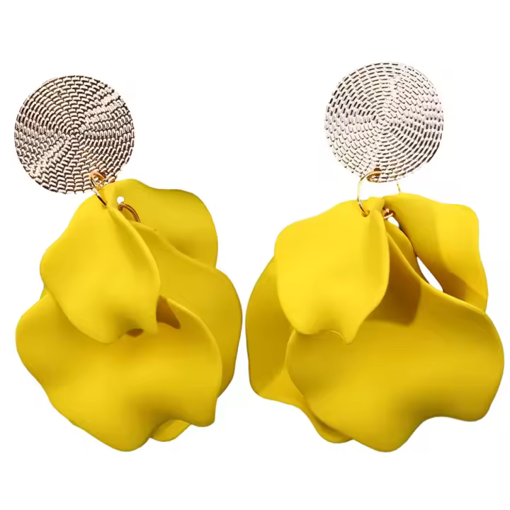 Pendientes de Borla con Pétalos de Rosa, Estilo Bohemio, Flor de Acrílico, Tamaño Grande, Flor de Resina. - 1