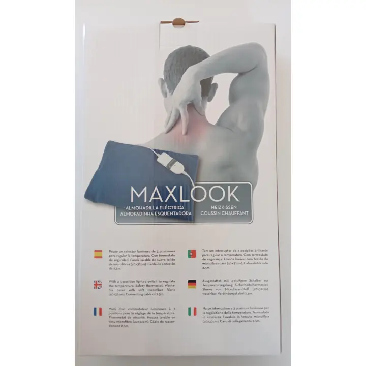 ALMOHADILLA ELÉCTRICA MAXLOOK - Cojín dosificador de calor enchufable - Caja unitaria - 1