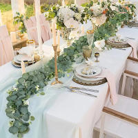 Guirnalda De Eucalipto Artificial 2pcs/1pc Hojas Y Enredaderas Verdes Para Bodas Arco De Decoración De Fiesta En Casa - details 8
