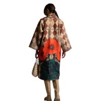 Vestido oversize mujer con estampado de amapolas – estilo boho chic elegante – WA Wild Animal – talla única - details 2