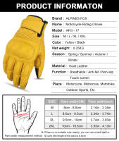 Guantes De Motocicleta De Cuero Vintage 2024 Para Hombres Negro Antifalla Moto Cross Motocarrilera Táctil M-XXL Protección Completa - details 7