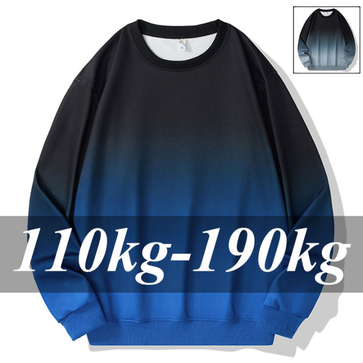  Sudadera De Manga Corta Para Hombre plus Size 110-180kg 5XL 6XL 7XL Suéter Oversized Gradient Cuello Redondo Ropa Casual