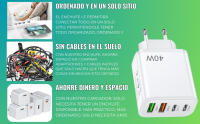 Cargador USB C - Cargador USB Carga Rápida Múltiple 4 Puertos - Enchufe Multiple USB C – Adaptador USBC  Marca NFMAXONE Compatible de Samsung, iPhone - iPad, Huawei, Google, Carga Rapida 40W - Enchufe iPhone - details 4
