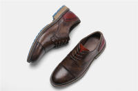 Zapatos Casuales Retro Para Hombre Derbies De Cuero Nueva Moda 2023 #AL6603 Suela De Goma Transpirables Aumento De Altura - details 11