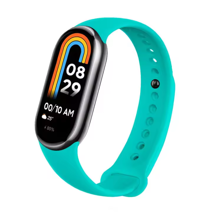 Ociodual Correa de Recambio para Xiaomi Mi Band 9 y Mi Band 8, de color Turquesa, Enganche Métalico, Flexible Sport - 1