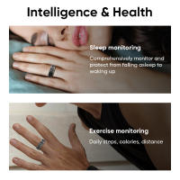 Anillo Inteligente De Salud Vintage Para Hombres Y Mujeres Anillo De Dormir Con Batería Duradera Tracker De Actividad Rastreador De Pasos Rastreador De Distancia Rastreador De Calorías Tamaños S M L Colores Oro Plata Negro - details 2