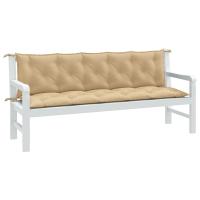 vidaXL Cojines para banco jardín 2 uds tela beige melange 180x50x7 cm en color beige mezcla/gris oscuro mezcla/gris claro mezcla y más | acolchados duraderos para sofás de jardín terraza exterior - details 0