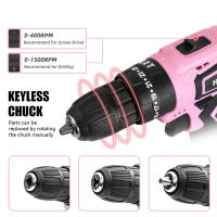 Taladro eléctrico del Li-Ion de las mujeres, talón Rosado del poder fijo para el equipo de herramienta sin la Cuerda del conductor del taladro de las mujeres 12V - details 0