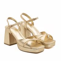 PuntoSalao Sandalias doradas de fiesta tacón y plataforma mujer - details 1