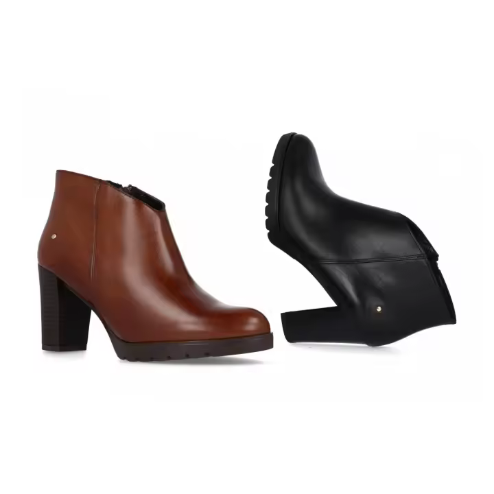Mº29001 - BDA BOTIN SEÑORA PIEL   COLORES : CUERO , NEGRO  TALLAS : 35 AL 41  CORTE EXTERIOR : PIEL  FORRO INTERIOR : PIEL  PLANTILLA : PIEL    ALTURA TACÓN / CUÑA : 8,5 CM.  PISO : SINTÉTICO - 1