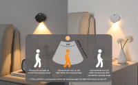 Luz nocturna con sensor de movimiento LED, 3 colores, luz nocturna LED automática, luz de pared LED recargable a batería para dormitorio, cocina, escaleras, garaje (paquete de 4) - details 3