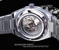 Reloj Mecánico Para Hombre Forsining Steampunk Con Diseño Esqueleto Hollow Dial Negro Resistente Al Agua Acero Inoxidable Fashion Casual - details 6