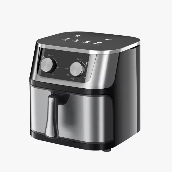 Freidora de Aire de Acero Inoxidable, Gran Capacidad de 8L, sin Aceite, Control Mecánico - 1
