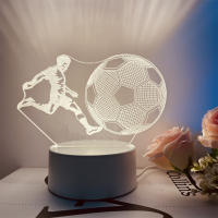 Lámpara De Ilusión Óptica 3D De Fútbol 1pc Con Toque Y Cambio De Color Ambiental 7 Colores Para Dormitorio Luz Nocturna LED ABS Fuente De Alimentación DC 5V - details 0