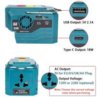 Inversor De Poder Para Batería Makita 18V a 120V/220V AC Salida Inversor De Onda Senoidal Modificada Portátil Con USB Tipo-C - details 6