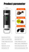 Cafetera Portátil, Cafetera Espresso Eléctrica Portátil 3 en 1 Recargable con Pantalla Digital de Temperatura para Cápsulas Pequeñas o Grandes y Café Molido, Ideal para Oficina, Viajes y Camping. - details 0