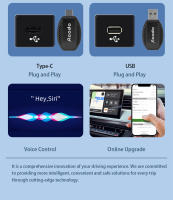 Acodo 2en1 Mini Caja Para Coche CarPlay Android Auto USB Tipo-C Conexión Bluetooth WiFi Plug&Play Dongle Inteligente Sin Cable - details 18