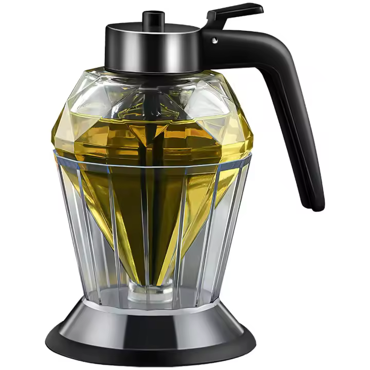 Dispensador De Miel De 200ml Forma De Diamante Vidrio Multifuncional Para Aceite Vinagre Y Salsa Herramienta De Cocina - 1