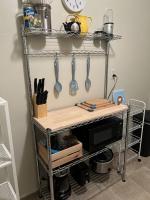 Cosgomarket Estantería de Cocina 3 Niveles con Encimera Extraíble en Madera y Cromo - Resistente hasta 400 kg - Montaje Fácil y Dimensiones Espaciosa: 91,44 x 35,56 x 160 cm - details 3