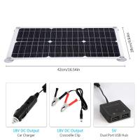 Kit De Panel Solar Portátil 100W 12V Con Controlador De Carga Solar 60A Y 2 Puertos USB Para Recarga De Móviles Al Aire Libre - details 1