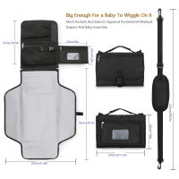 Alfombrilla De Cambio De Pañales Portátil 3 En 1 Con Bolsillos Impermeable Para Viaje Plegable Con Bolsa De Mano Para Bebés De 0 a 36 Meses - details 16
