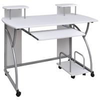 vidaXL Escritorio ordenador madera contrachapada 110x52x88,5 cm en color Negro/Marrón/Blanco | estructura resistente ideal para salón dormitorio o estudio - details 2