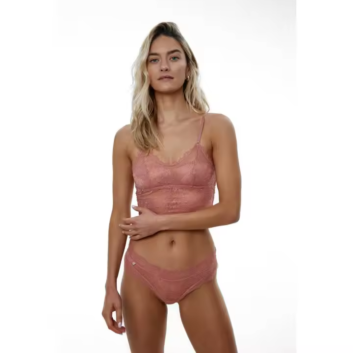 Black Limba - Sujetador Bralette Crop top de encaje y nido de abeja Georgia Ash rose - 1