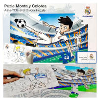 Puzzle Real Madrid Puzzle Monta y Colorea Real Madrid 40 Piezas para Niños y Niñas, Regalo Cumpleaños, Navidad, Reyes - details 0
