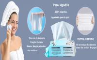 KingnetStore - 60 Toallitas secas de algodón 100% Hipoalérgico Suave Fuerte Absorbente, Piel Sensible, 60 Tira/Paquete, 20x20 CM, Toallitas Secas Faciales, Toallitas Secas para Bebés, Toallitas Desmaquillantes, Desmaquillaje, Toallitas de viaje familiares - details 1