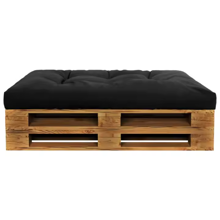 vidaXL Cojín de asiento de jardín de tela negro 120x80x12 cm - 1