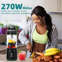 Licuadora y exprimidor de 6 cuchillas Mini - Carga USB, pantalla digital de 3 velocidades, cuchillas de acero inoxidable para smoothies, batidos y jugos frescos - Portátil, ideal para camping, viajes y regalos, Camping Essentials | Gadget de cocina modern - details 5