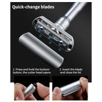 Ajustable Cuchilla De Seguridad Con Sistema De Reemplazo De Hojas Seguro Presiona Para Abrir 1 Cuchilla 5 Hojas Para Hombre Y Mujer - details 2