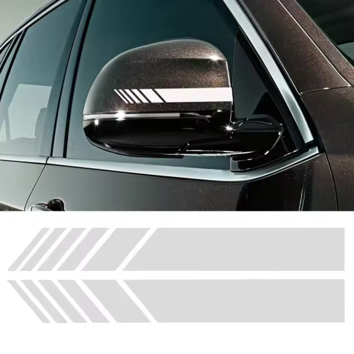 Pegatinas Reflectorivas Para Coches Y Motocicletas Decoración Creativa De Bandas Adhesivas Para Espejos Retrovisores Estilo Y Ajuste Automotriz - 1