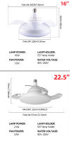 Lámpara De Techo LED Con Ventilador Oculto E27 Para Sala De Estar Cocina Garaje Con Control Remoto Y Blades Retráctiles Fuente De Alimentación DC - details 4