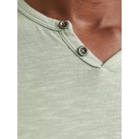 Camiseta con botones hombre Jack & Jones 12164972 manga corta color verde - details 2