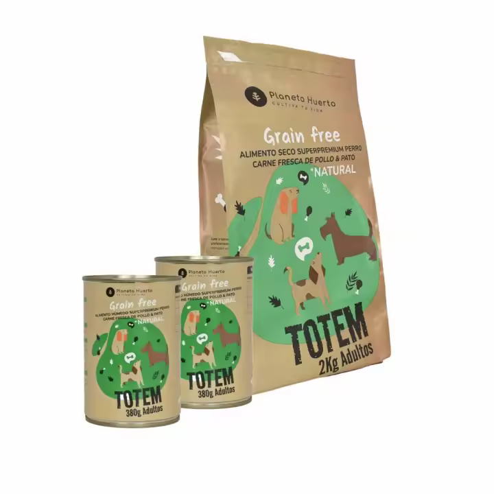 Pack Pienso + Comida Húmeda Perros Superpremium Pollo y Pato Planeta Huerto (2 Kg + 2 Ud) - Alimento Completo Extrusionado Libre de Cereales - 1