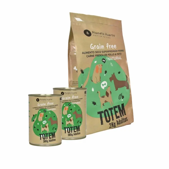 Pack Pienso + Comida Húmeda Perros Superpremium Pollo y Pato Planeta Huerto (2 Kg + 2 Ud) - Alimento Completo Extrusionado Libre de Cereales - 1
