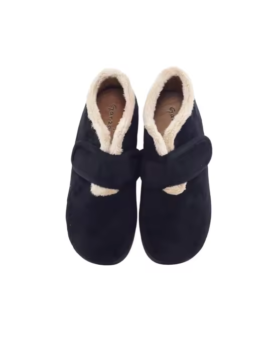 GARZÓN ZAPATILLA CASA VELCRO PELO ABOTINADA DE MUJER - 1