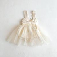 Bailarina Romper Para Bebés Niñas 0-2 Años Vestido De Malla Con Gran Lazo Traje De Baile Princesa Estilo Activo Ropa De Verano - details 5