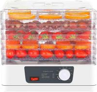 Deshidratador de frutas, máquina deshidratadora de alimentos, 5 bandejas apilables de acero inoxidable, secador de carne seca con secado por aire caliente de 110 V, conservador de alimentos eléctrico para frutas y verduras (blanco) - details 5