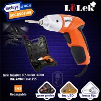 LoLek Destornillador inalámbrico recargable sin cables, con 45 accesorios, luz led, gran poder, mango antideslizante, - details 4