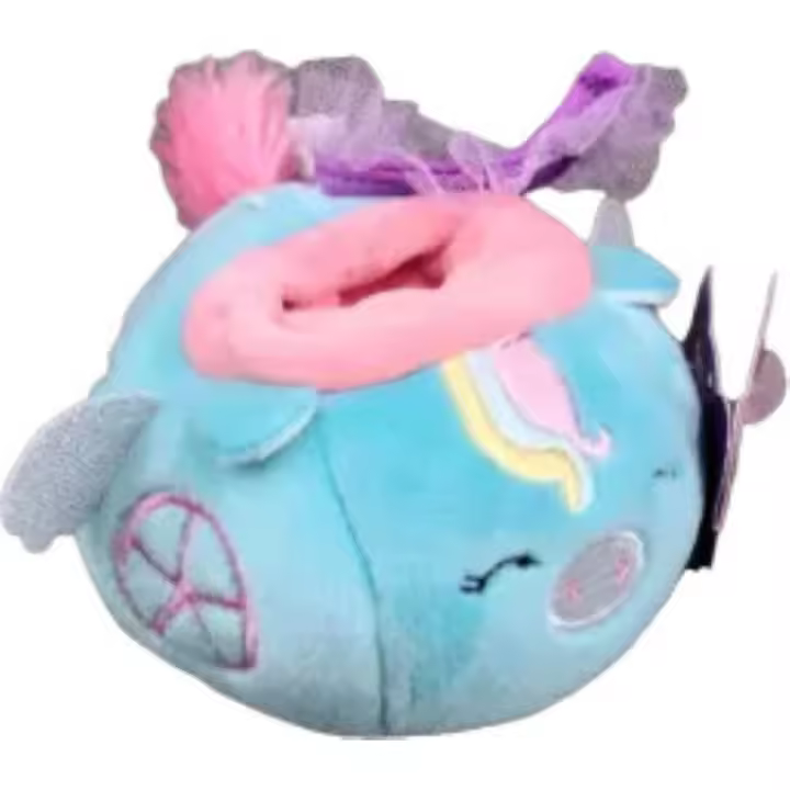 JAZWUARES - Mini Vehículo - Modelo carruaje unicornio verde azulado - Diseño multicolor - Peluche muy suave - Aprieta a tus mejores amigos de peluche Mini Squishmallow en sus llamativos vehículos - Explora el mundo Squishville - Mayores de 3 años - 1