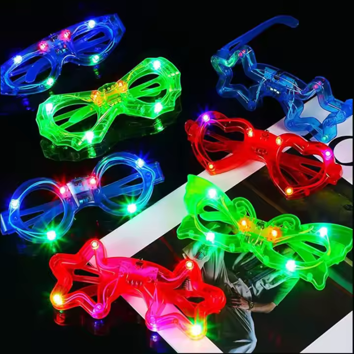 6pcs Lentes LED Brillantes Formas Diversas Luz Nocturna Para Fiestas Accesorio De Regalo Para Cumpleaños Halloween - 1