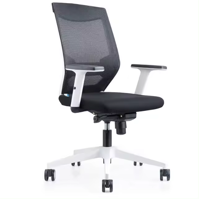 Rocada Silla Oficina Ergonómica Regulación Lumbar | Ruedas | Reclinable | Cómoda | Tapizada Malla Tela Ignífuga | Negro - 1