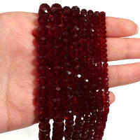 1 Hilo De Cuentas De Cristal Facetado Pomegranate Rojo Para Joyería DIY Collar Pulsera Cuentas De Vidrio Marrón Rojo Suelto - details 1