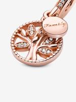 Rosa de 14 K Pandora - Charm Colgante de árbol Genealógico brillantemente-Baño de Oro - details 2