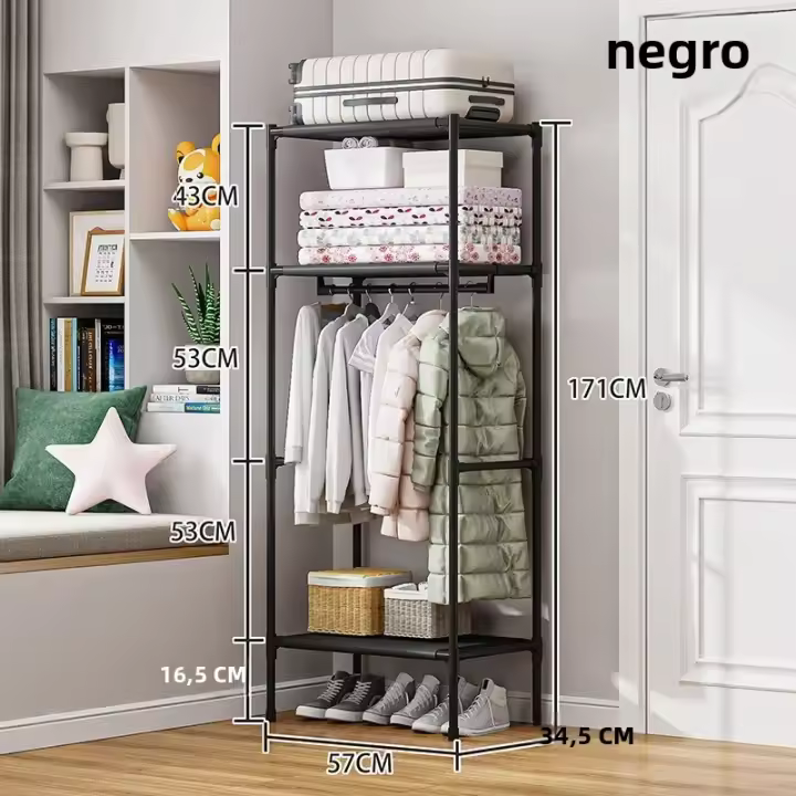 Gancho De Ropa Multifuncional Con Gran Capacidad De Almacenamiento Estante De 3 Niveles Para El Hogar Organizador De Armario Simple Y Elegante - 1
