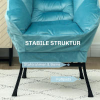 Silla reclinable with bolsos laterales Chaise longue tapizada, Pitas de Maple Silla tapizada Efecto terciario, Silla individual para dormitorio - details 2