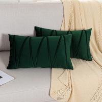 Juego De 2 Fundas Para Cojines Verdes Decorativas Suaves Y Sólidas De Velours Para Sofá Y Dormitorio Cuidado Del Ambiente: Sin Químicos Origen: China Continental Estilo Americano Poliéster 100% Lavable Y Desmontable - details 4